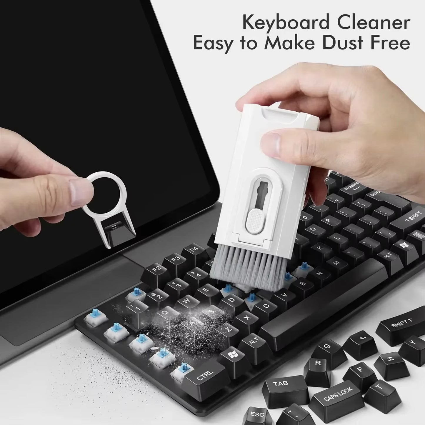 Ultimate 8-in-1 Tech Cleaning Kit - Portable Screen, Keyboard, & Headphone Cleaner for a Spotless Workspace Anywhere 