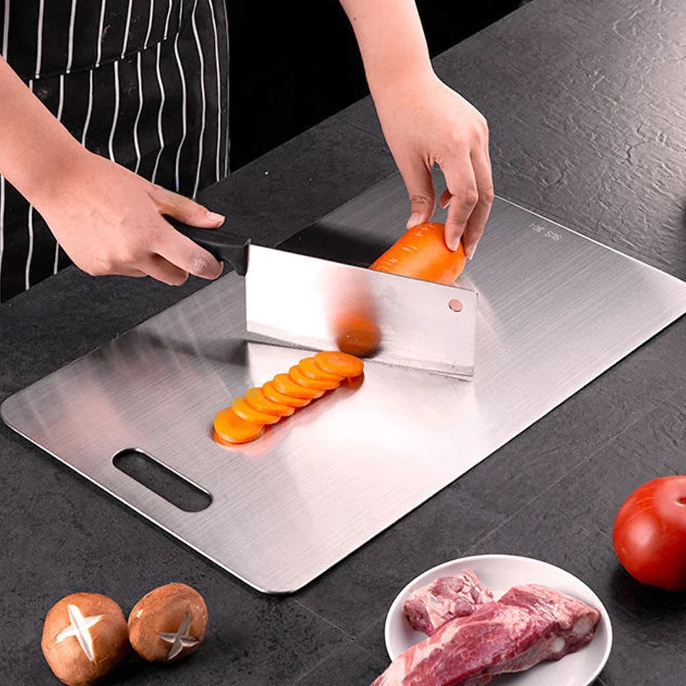 316 Stainless Steel Panel and Chopping Board Kitchen Household Thickened Double Sided Cutting Board Block Kneading Dough Board