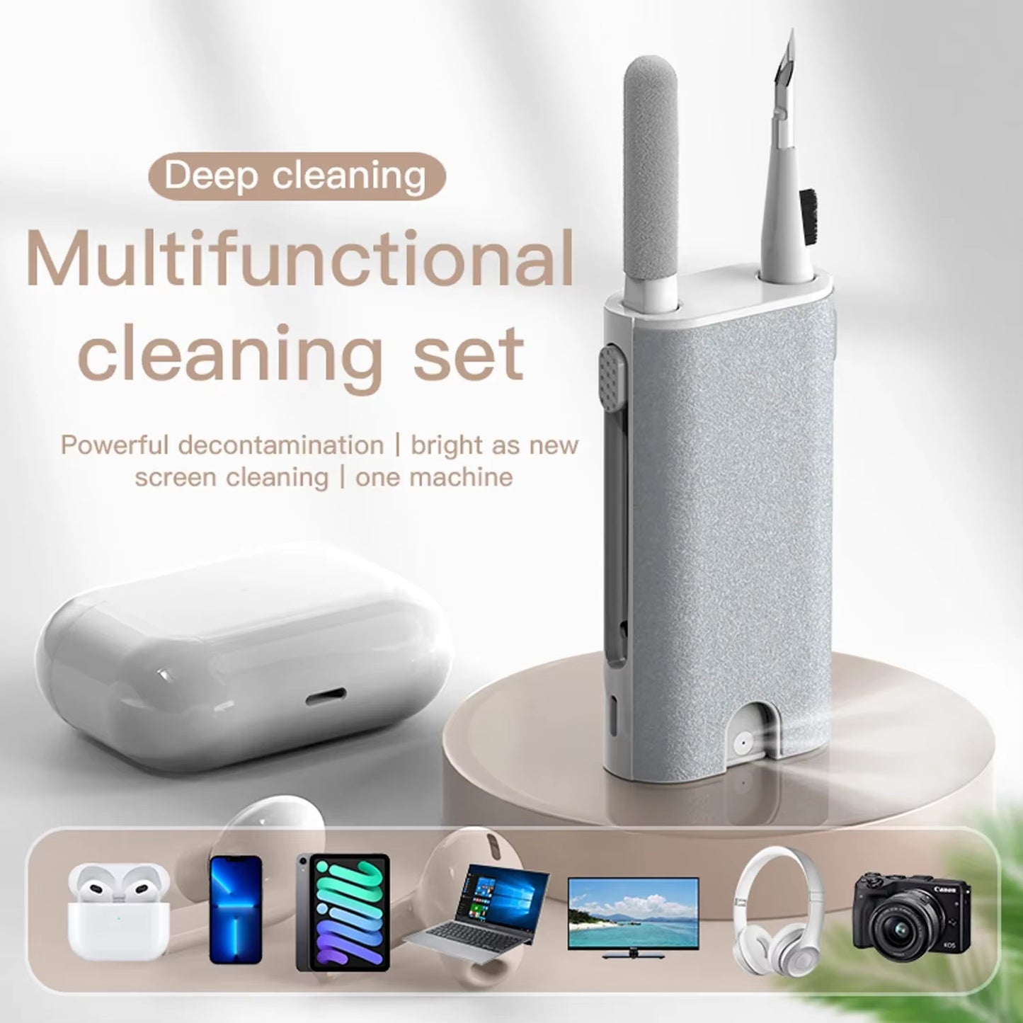 Ultimate 8-in-1 Tech Cleaning Kit - Portable Screen, Keyboard, & Headphone Cleaner for a Spotless Workspace Anywhere 