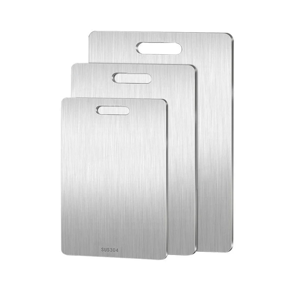 316 Stainless Steel Panel and Chopping Board Kitchen Household Thickened Double Sided Cutting Board Block Kneading Dough Board